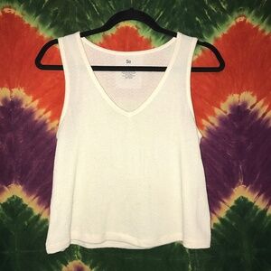 Tank top - light sweater material - off white